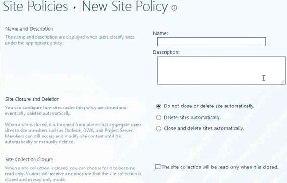 New site policy