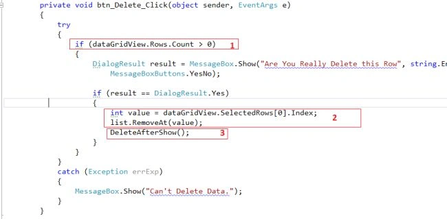 Delete Method Action