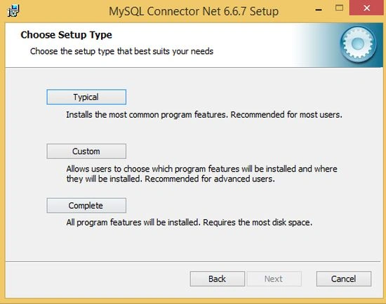 choose setup type