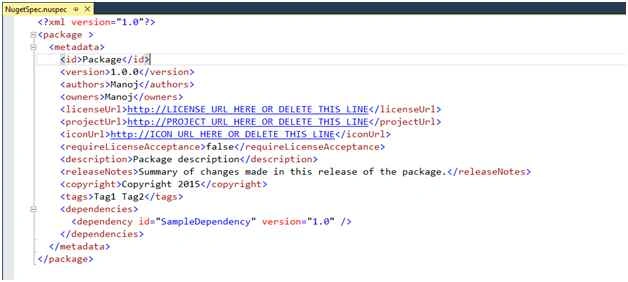 Content Of Manifest File
