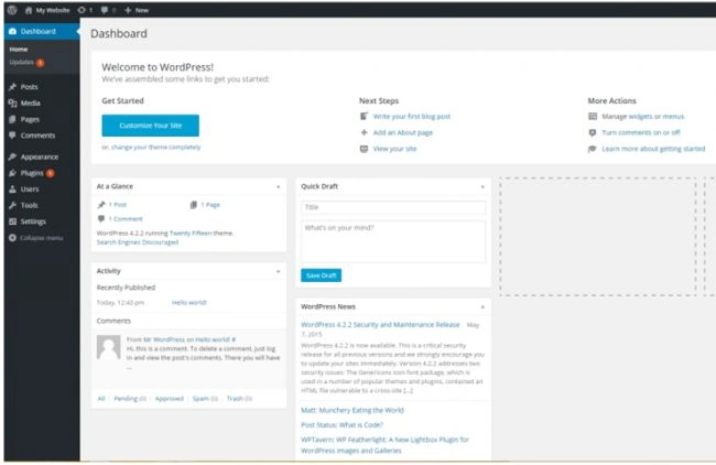 WordPress Admin Dashboard