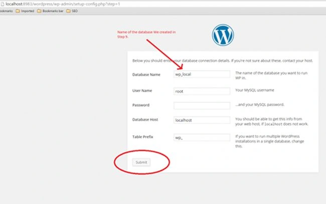 WordPress Database Details