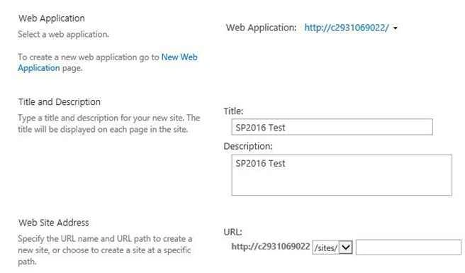 create the site collection
