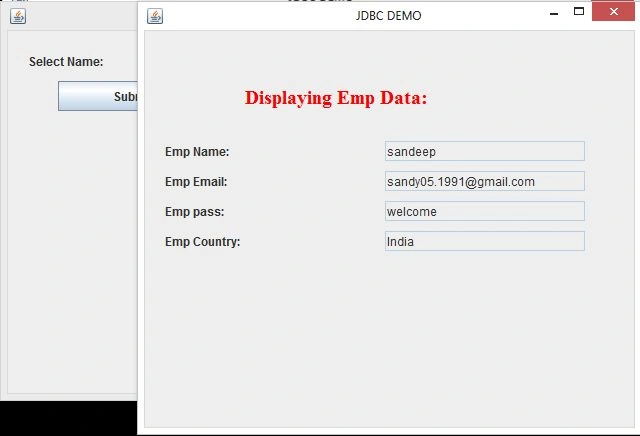 Display sandeep data