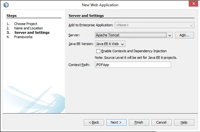 choose server and version wizard