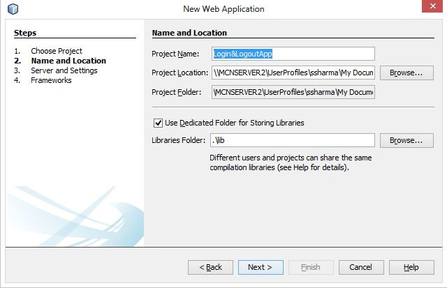Project name wizard