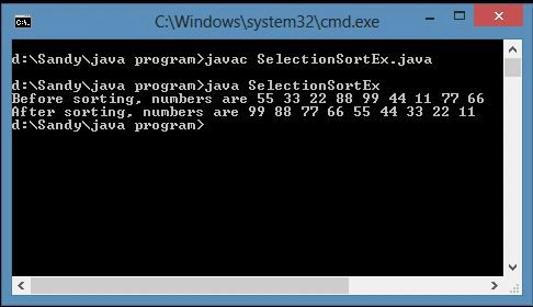 Selection Sort in Java