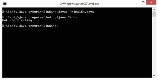 Dynamic binding in Java