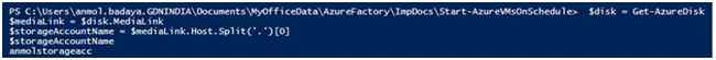 storageAccountName 