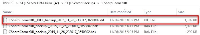 differential backup file