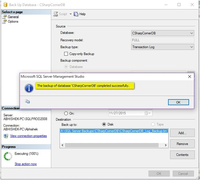 LOG backup