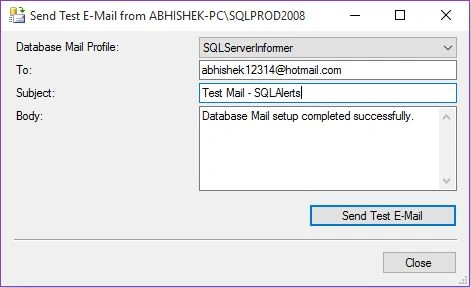 email type window