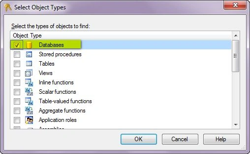select database