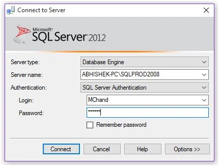 SQL login