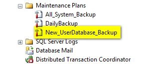 Maintenance Plans folder