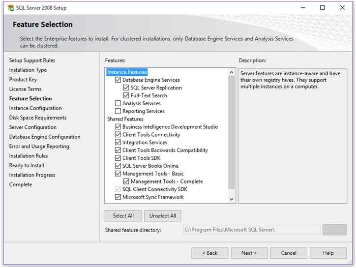 Feature Selection page