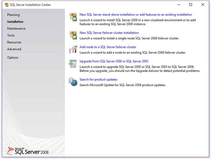 Server Installation Center