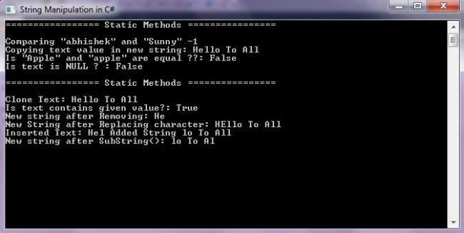 String Methods in C#