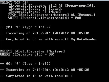 SQL logging output