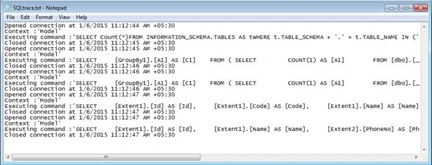 SQL logging 