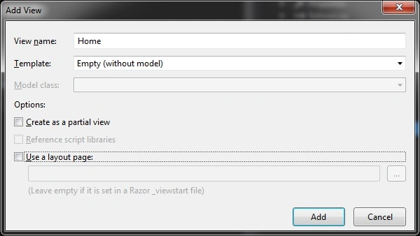 Use a layout page
