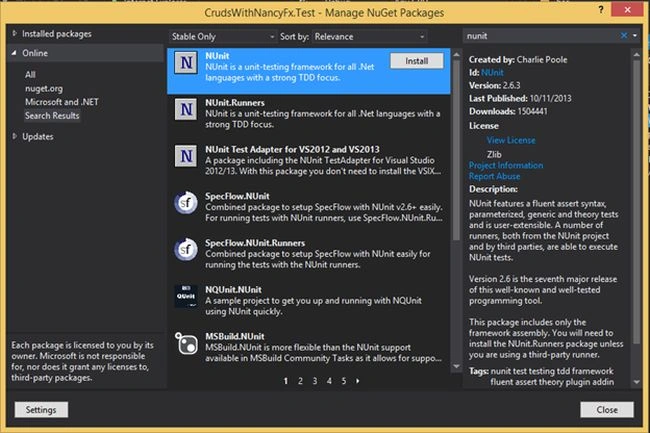 Adding Nunit