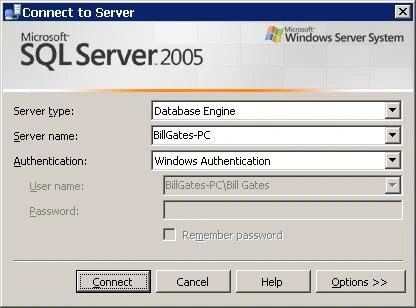 Figure 3 - Connect to Server dialog Figure 3 - Connect to Server dialog