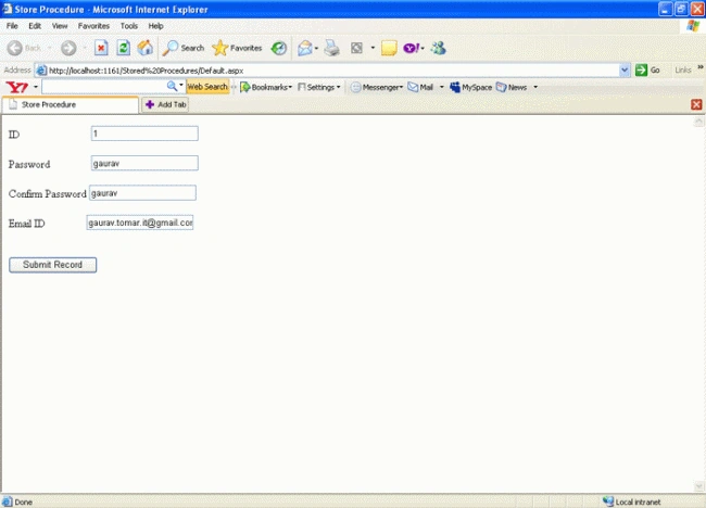 Using Stored Procedures with ASP.NET