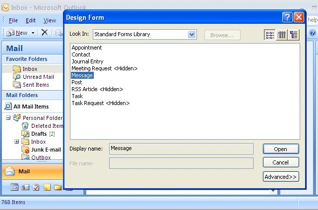 Microsoft-outlook-Design-form-in-windows8.JPG
