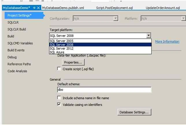 Database Settings