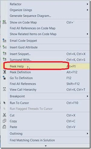 Peek Help Feature