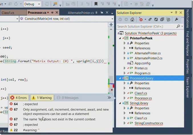 Solution Explorer errors