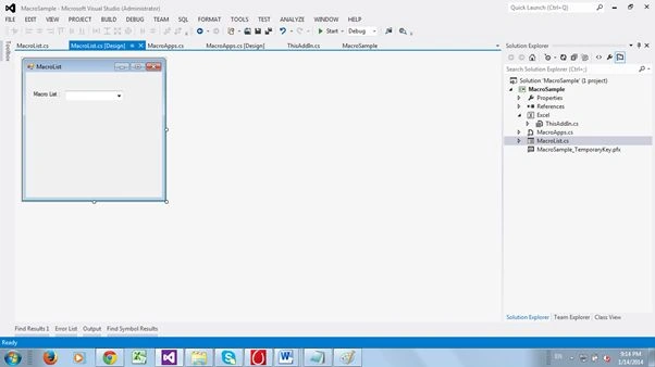 display Macro in dropdown list