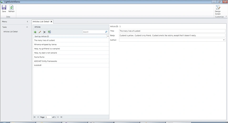 Application open in  LightSwitch2011