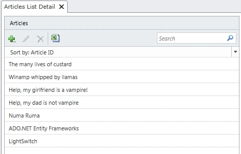 Records in LightSwitch 2011
