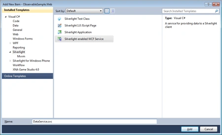 Silverlight WCF Service