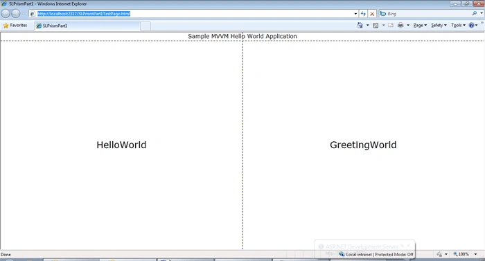 Silverlight Prism Series output