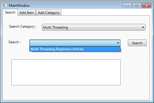 Search Combo Box WPF