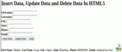 Insert data