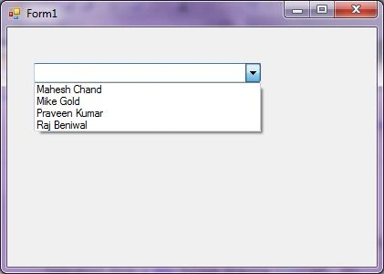 ComboBox In C#