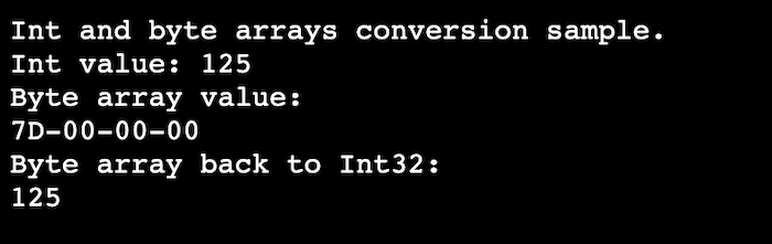 Convert Int to Byte Array in C#
