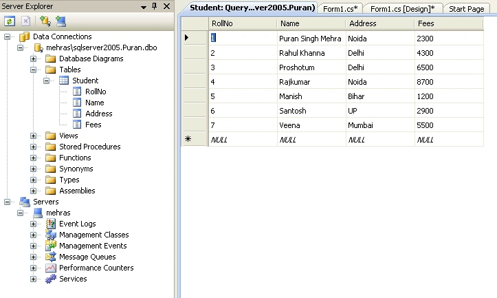 Data Components in Visual Studio .NET