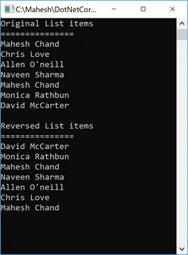 Reverse C# List