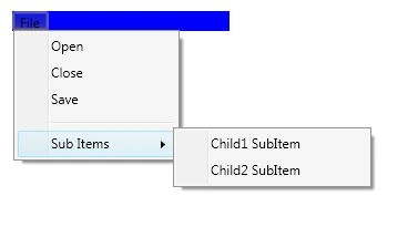 WPF Menu Control