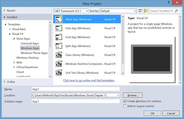 Blank App Windows