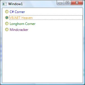 XAML RadioButton