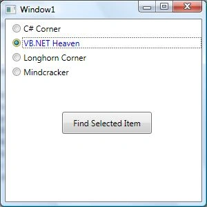 XAML RadioButton