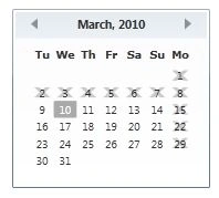 FirstDayOfWeek and IsTodayHighlighted