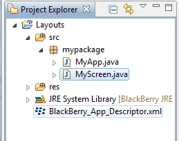 my package in blackberry application