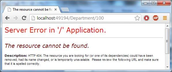 The resource cannot be found